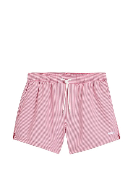  Boss Short De Bain Velvetfish à Rayures - Rouge 