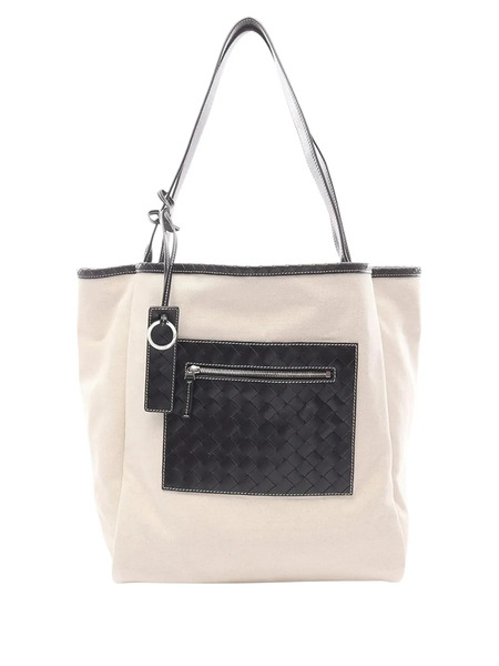  Bottega Veneta Pre-owned Cabas Corriere En Daim Et Toile Reversible En Toile Et Daim (2012-2026) - Blanc 