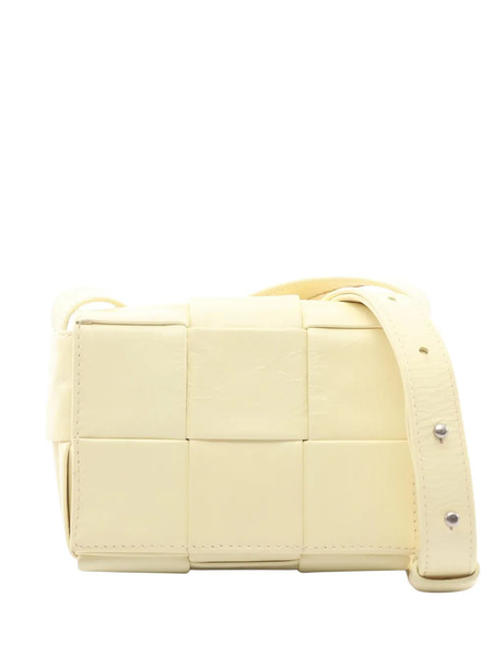  Bottega Veneta Pre-owned Mini Sac à Bandoulière Cassette En Cuir Nappa Maxi Intrecciato (2012-2026) - Jaune 