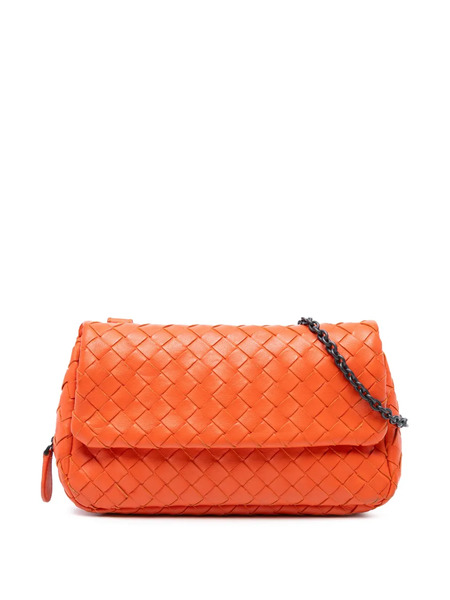  Bottega Veneta Pre-owned Mini Sac à Bandoulière Intrecciato Expandable Chain Flap (2012-2025) - Orange 