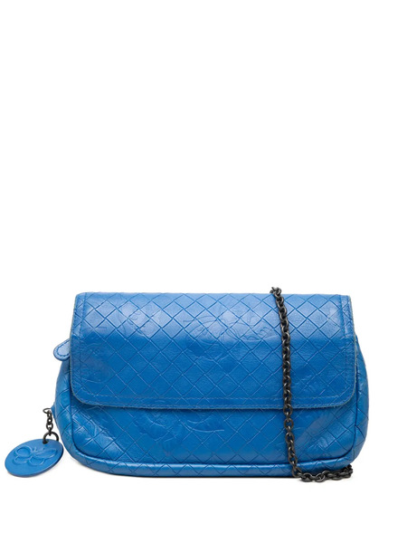  Bottega Veneta Pre-owned Petit Sac à Bandoulière En Cuir De Veau Intrecciomirage Butterfly Chain (2012-2026) - Bleu 