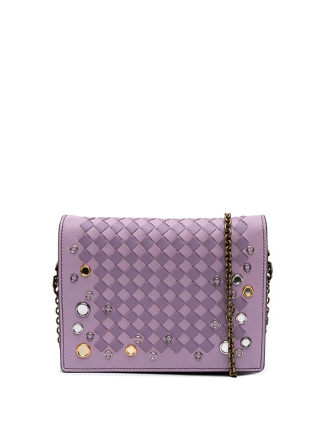  Bottega Veneta Pre-owned Portefeuille En Cuir Nappa Intrecciato à Bride En Chaîne (2012-2025) - Violet 