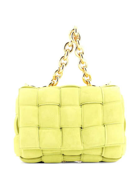  Bottega Veneta Pre-owned Sac à Bandoulière Cassette En Daim Matelassé Maxi Intrecciato Avec Chaîne - Vert 