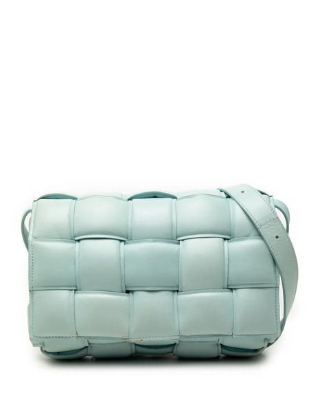  Bottega Veneta Pre-owned Sac à Bandoulière Matelassé Cassette En Cuir Nappa Intrecciato (2012-2026) - Bleu 
