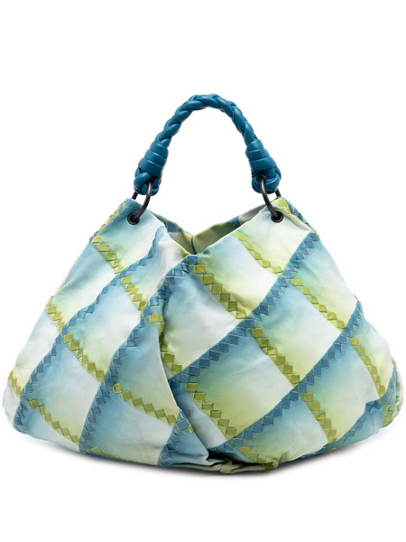  Bottega Veneta Pre-owned Sac Porté épaule Aquilone Fortune Cookie En Cuir Nappa Intrecciato (2010) - Bleu 