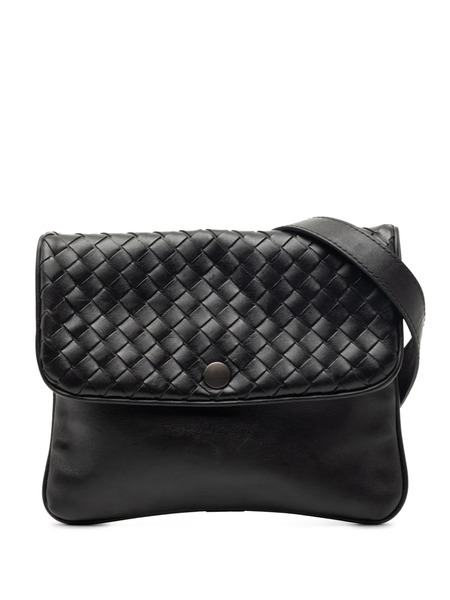  Bottega Veneta Pre-owned Sacoche à Bandoulière En Cuir Nappa à Finitions Intrecciato (2000-2026) - Noir 