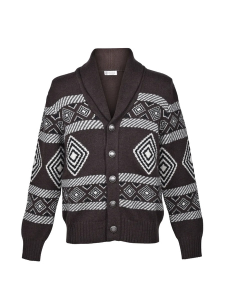  Brunello Cucinelli Cardigan à Motif Tie Dye - Marron 