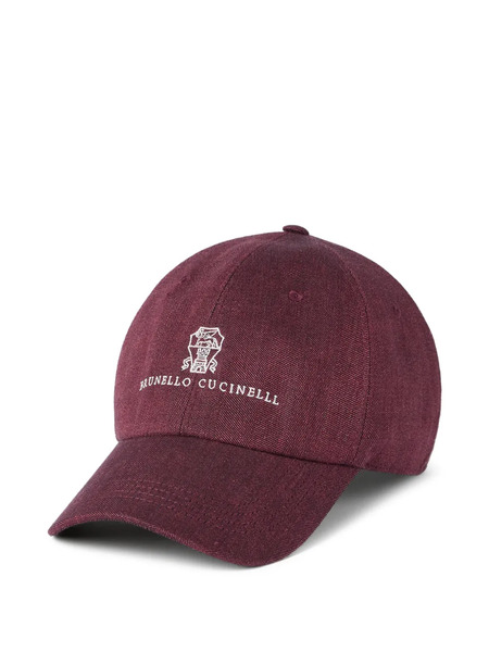  Brunello Cucinelli Casquette à Logo Brodé - Rouge 