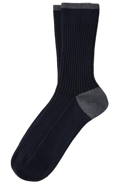  Brunello Cucinelli Chaussettes à Bords Contrastants - Bleu 