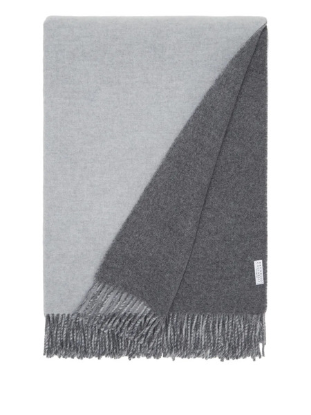  Brunello Cucinelli Couverture à Franges (200 Cm X 150 Cm) - Gris 
