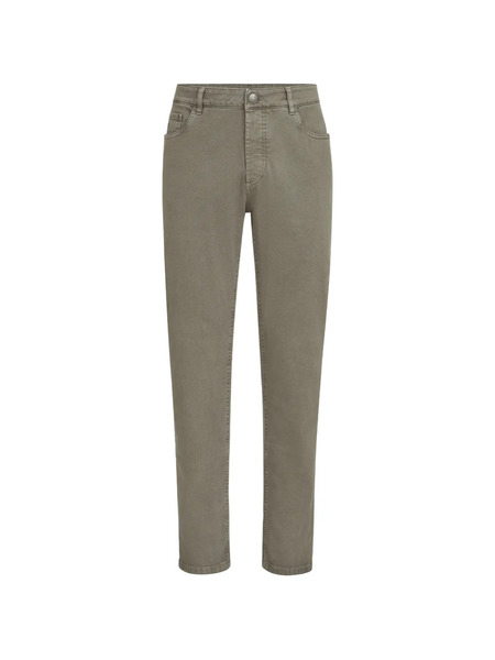  Brunello Cucinelli Garment-dyed Comfort Lightweight Denim Traditional Fit Five-pocket Trousers - Vert 