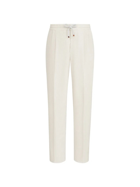  Brunello Cucinelli Garment-dyed Trousers In Cotton Corduroy With Drawstring And Double Pleats - Tons Neutres 
