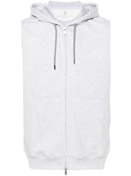  Brunello Cucinelli Hoodie à Fermeture Zippée - Gris 