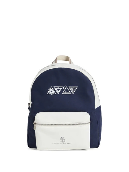  Brunello Cucinelli Kids Sac à Dos à Imprimé Graphique - Bleu 