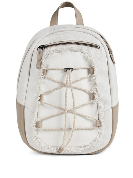 Brunello Cucinelli Kids Sac à Dos Effiloché à Empiècements - Tons Neutres 