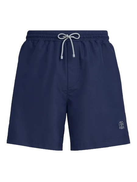  Brunello Cucinelli Short De Bain à Lien De Resserrage - Bleu 