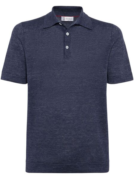  Brunello Cucinelli T-shirt à Col Nervuré - Bleu 
