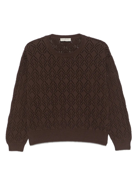  Bruno Manetti Pull En Maille Pointelle - Marron 