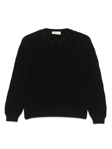  Bruno Manetti Pull En Maille Pointelle - Noir 