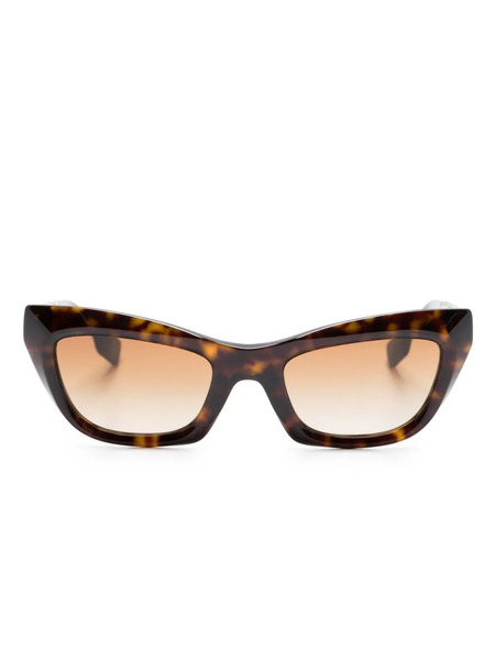  Burberry Eyewear Lunettes De Soleil à Plaque Logo - Marron 
