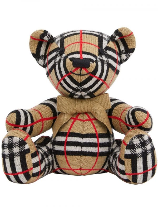  Burberry Kids Peluche Thomas Bear à Carreaux - Tons Neutres 