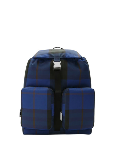  Burberry Medium Check Backpack - Bleu 