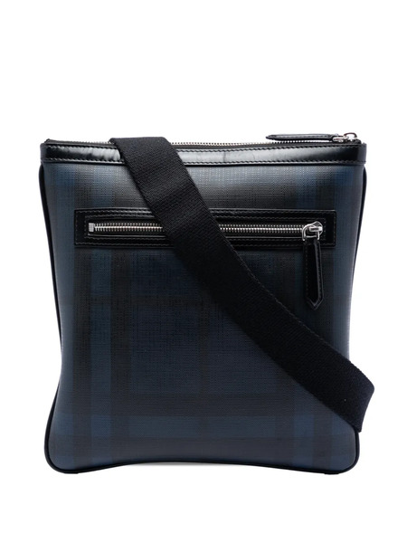  Burberry Pre-owned Sac à Bandoulière Beckley En Toile Enduite à Motif Smoke Check (2000-2017) - Bleu 