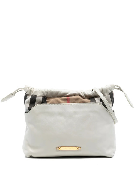  Burberry Pre-owned Sac à Bandoulière Little Crush En Toile Et Cuir De Veau à Motif House Check (2000-2017) - Blanc 