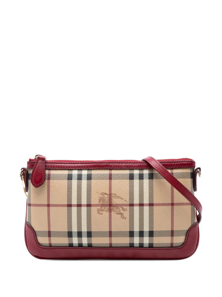  Burberry Pre-owned Sac à Bandoulière Peyton En Toile Enduite à Motif Haymarket Check (2000-2017) - Rouge 