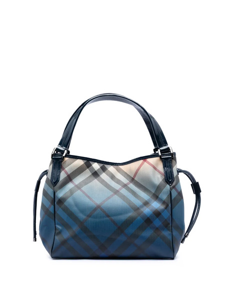  Burberry Pre-owned Sac Cabas Bilmore En Toile Enduite Supernova Check à Effet De Dégradé (2000-2017) - Bleu 