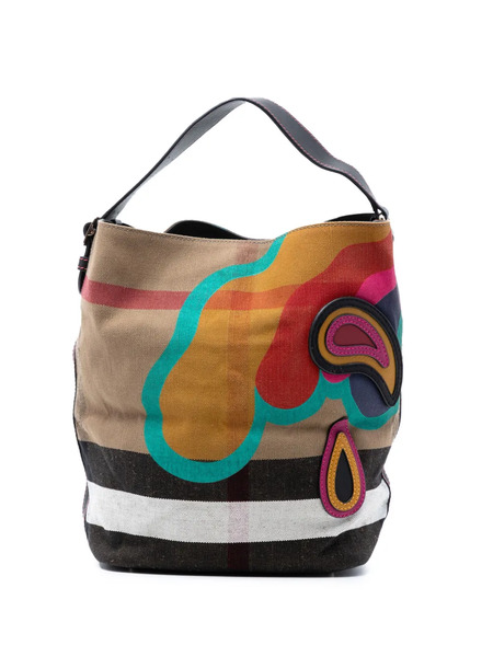  Burberry Pre-owned Sac Seau Ashby Format Moyen En Toile à Grands Carreaux Et Détails Pop (2000-2017) - Marron 