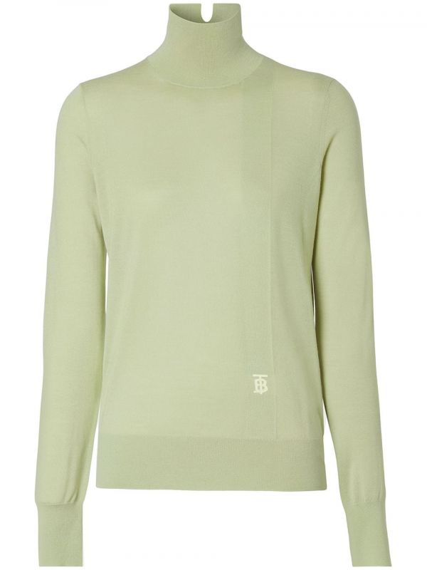  Burberry Pull à Logo Brodé - Vert 