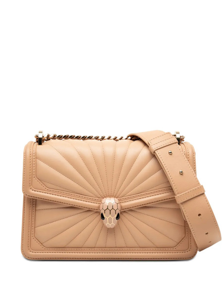  Bvlgari Pre-owned 2010-2026 Quilted Smooth Calfskin Diamond Blast Serpenti Forever Crossbody Bag - Marron 