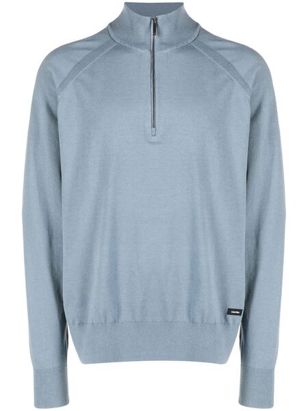  Calvin Klein Pull à Col Zippé - Bleu 