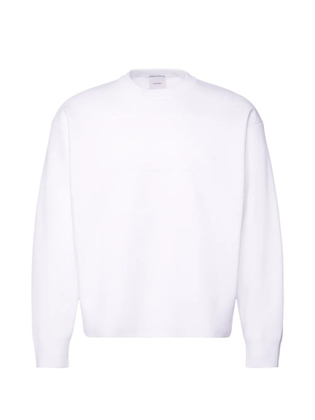  Calvin Klein Pull à Logo Embossé - Blanc 