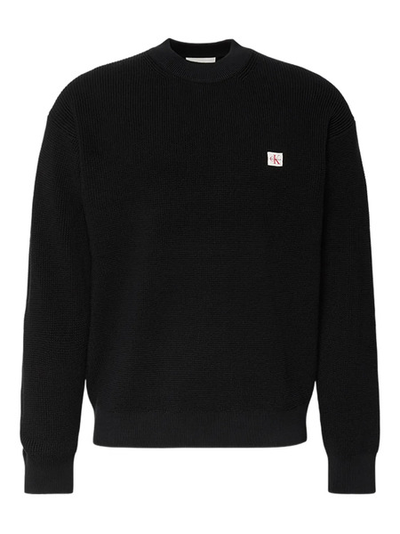  Calvin Klein Pull à Patch Logo - Noir 