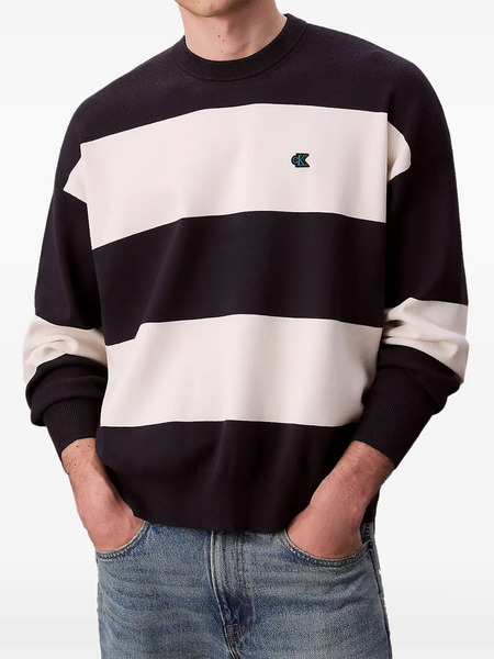  Calvin Klein Pull à Patch Logo - Noir 