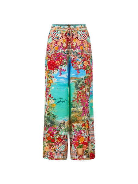  Camilla Pantalon Droit Imprimé Meet Me In Mallorca - Rouge 