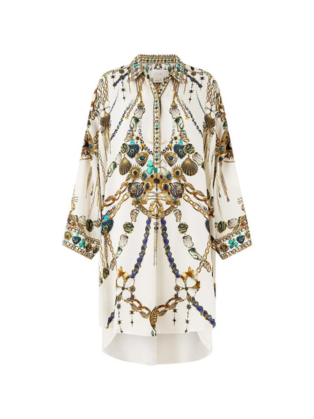  Camilla Robe-chemise Imprimée - Tons Neutres 