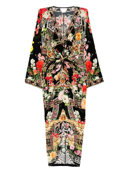  Camilla Robe Longue à Détail De Fente - Noir 