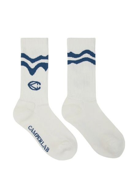  Camperlab Chaussettes à Logo Brodé - Blanc 