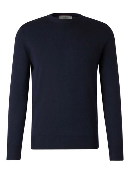  Canali Pull à Col Rond - Bleu 