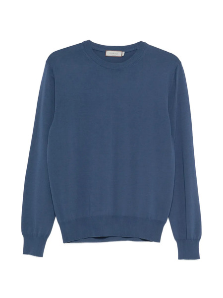  Canali Pull à Col Rond - Bleu 