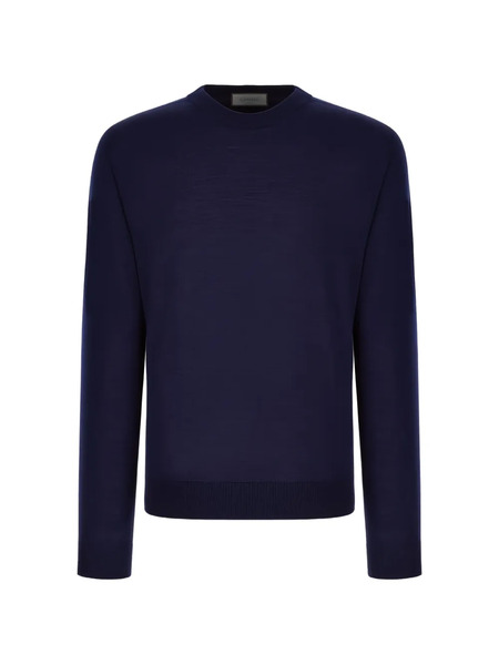  Canali Pull à Col Rond - Bleu 