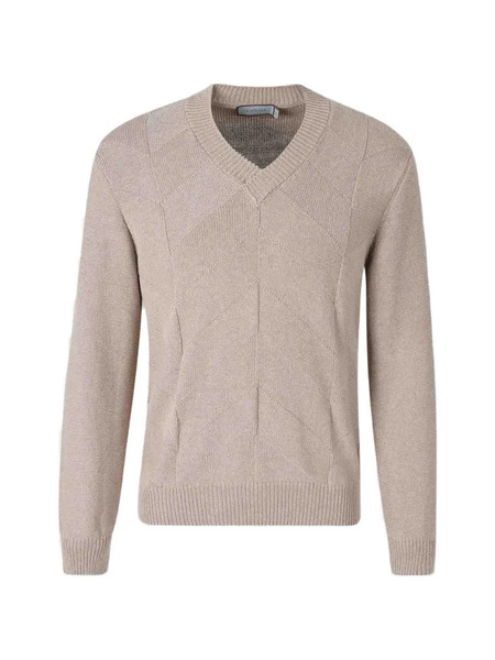  Canali Pull à Col V - Tons Neutres 