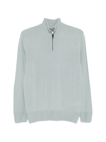 Canali Pull à Col Zippé - Bleu 