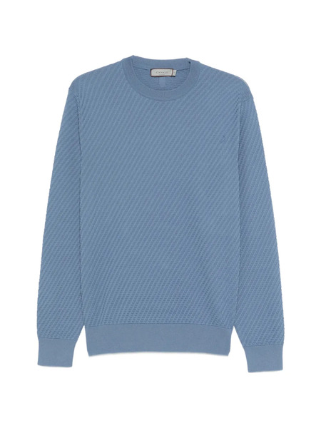  Canali Pull à Design Texturé - Bleu 
