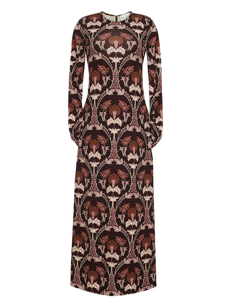  Cara Cara Robe Fleurie à Manches Longues - Marron 