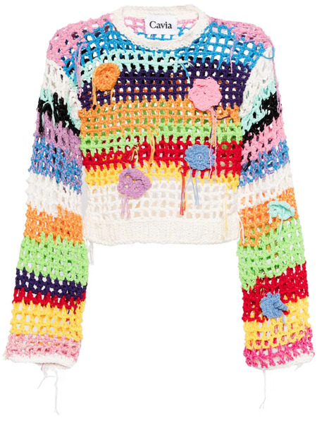  Cavia Pull Rayé En Crochet - Blanc 