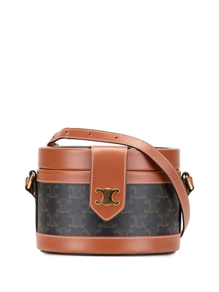  Celine Pre-owned Sac à Bandoulière Triomphe Médium En Toile Enduite à Motif Triomphe (2020) - Marron 